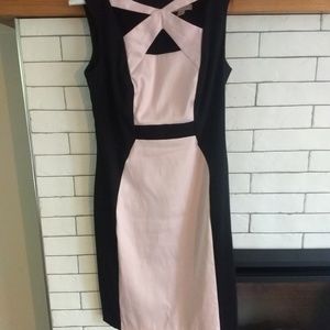 Beautiful pink and black midi dress